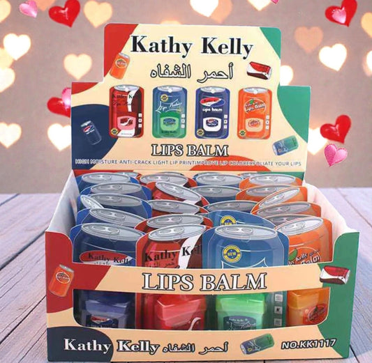 Kathy Kelly Soda Can Lip Balm Set – Moisturizing & Color-Enhancing Lip Balm