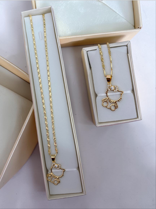 Kitty Gold plated necklace