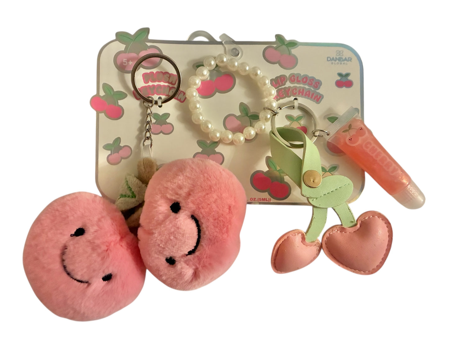 🍒  Cherry Lip Gloss & Plush Keychain Set🍒